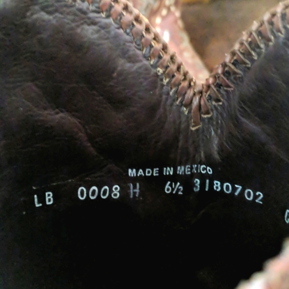 LANE "Poison" floral Chestnut brown & metallic snakeskin underlay cowgirl boots - Picture 13 of 16